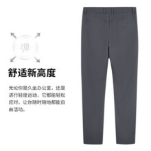 才子（TRIES）轻薄透气休闲裤男士商务休闲时尚西装裤弹力修身百搭裤子男装 灰色 34 88cm169元 (券后省30)