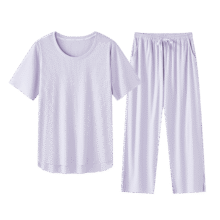 松山棉店 女士小薄荷罗纹家居服套装 （多款任选）74.5元（包邮）