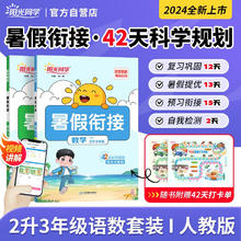 阳光同学 2024秋 暑假衔接二升三语文+数学人教版（全套两册）