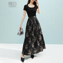 晚白 ONEBUYE 国风印花a字半身裙 花色125.75元