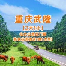 武隆陈家花园酒店4选1住宿1晚 仙女山门票2张248元