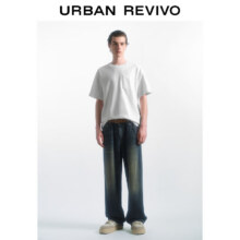 UR2025春季新款男装时尚休闲纯色口袋装饰短袖T恤UMM450032 本白 XL59元