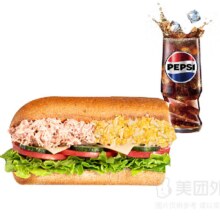 美团外卖  SUBWAY赛百味 香溢金枪鱼双拼三明治两件套兑换券·1张  多店可用原价44元现价19.9元