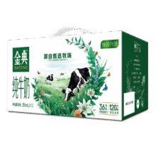 金典 全脂纯牛奶250ml*12盒*3件76.7元（合25.57元/件）