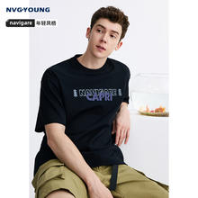 NVG·YOUNG 意大利小帆船 破价神车！夏季字母重磅宽松休闲纯棉T恤126.78元
