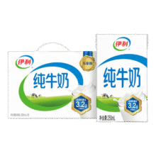 伊利 全脂 纯牛奶 3.2g蛋白质盒装 250ml 18盒90.7元（需领券，合30.23元/件）