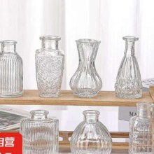 法式水晶浮雕花瓶  透明小花瓶随机发【款式一】1元