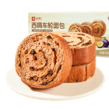 再降价、限地区、PLUS：良品铺子 全麦黑麦坚果车轮面包 450g12.77元plus包邮（买一送一，折合6.38元/件）