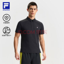 PLUS会员：FILA 斐乐 大满贯 男装针织POLO衫 网球运动抗菌短袖 深黑-BK *2件570.08元包邮（合285.04元/件，需凑单）