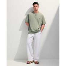 ABERCROMBIE & FITCH男装25夏新款经典小麋鹿美式重磅宽松亨利领短袖T恤KI124-5188 石板绿 L (180/108A)209元 (券后省0.8)