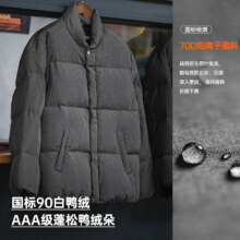 MADEN 马登 双色花纱 平纹加厚羽绒服 90白鸭绒199.9元包邮（需用券）