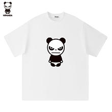 HIPANDA HI PANDA你好熊猫2025夏季短袖美式潮牌经典熊猫T恤男纯棉半袖 白色 2XL41.1元