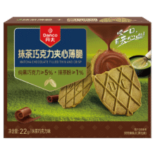 首购：丹夫 抹茶巧克力夹心薄脆饼干22g3.35元包邮