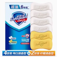 88VIP：舒肤佳 抑菌家用香皂 6块装 纯白*4+柠檬*216.91元+199个淘金币（需领券）