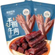 内蒙风味！康新牧场 手撕风干牛肉（六成干）252g*2袋￥69.90 5.8折