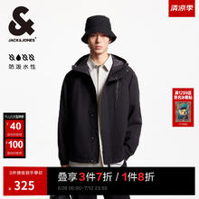 杰克琼斯 杰克·琼斯（JACK&JONES）25年男装春季短款防风衣男抗沾湿外套连帽保温宽松户外夹克登山服 E40黑色 XL219.8元