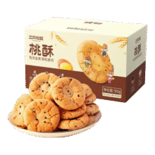 三只松鼠 黑芝麻味桃酥 500g9.9元