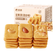 9.96元  比比赞 坚果芙饼干 500g9.96元（秒杀渠道进入）