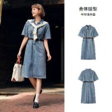 超V会员：SEM/R 森马 工装风腰带牛仔连衣裙女88元包邮
