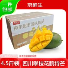 京鲜生 攀枝花凯特芒 净重4.5斤 带箱5斤 单果600g+ 生鲜水果 源头直发17.6元