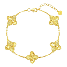 28日20点开始：CHOW TAI FOOK 周大福 ING系列五花四叶草黄金手链 F233885 16.25cm 足金 约11.45g11433元包邮