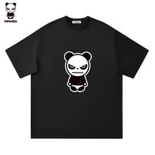 HIPANDA HI PANDA你好熊猫2025夏季短袖美式潮牌经典熊猫T恤男纯棉半袖 黑色 2XL44.1元