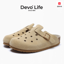 Devo Life 的沃 女款反绒牛皮软木凉拖鞋 多款新低78.15元包邮