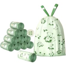 山茶花香氛加厚垃圾袋防蚊除臭厨房卫生间大号塑料袋抽绳手提式45*45cm 山茶花约50只【免撕】1.01元