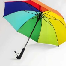 长柄雨伞晴雨两用 彩虹色-8骨自动伞6.5元（需领券）