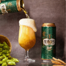 雪花啤酒 高端全麦5号 500ml*18+3听整箱新低69.22元包邮（3.2元/听）