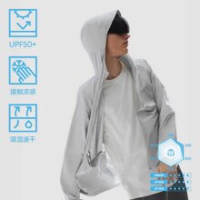 蕉内 凉皮502UV-Air款防晒衣男女士冰丝防晒服休闲夹克外套夏季 云母灰 XS89元 包邮 (超V会员低至87元）