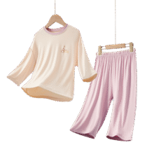 女童七分袖夏季薄款睡衣儿童中大童家居空调服套装37.9元