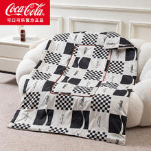 有券的上：可口可乐 Coca-Cola 抱枕被二合一1.5米 黑白畅想 40cm*40cm 展开100*150cm券后17元