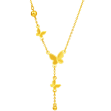 28日20点开始：CHOW TAI FOOK 周大福 流苏蝴蝶黄金项链 40cm 约5.1g EOF10584848元包邮