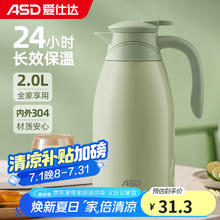 爱仕达 RWS20P4WG-GR 不锈钢保温壶 2L 绿色28.35元