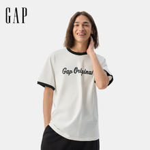 限移动端、京东百亿补贴：Gap 男女装 纯棉撞色印花logo短袖T恤券后55元