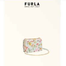 FURLA 芙拉 1927牛皮花卉印花女士单肩斜挎包 浅绿色花色2364元