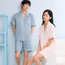 有棵树 男女冰丝缎面家居服套装65.9元、包邮