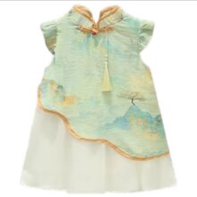 拉夏贝尔 女童旗袍裙 浅蓝、90、80-90cm36.91元（需领券）