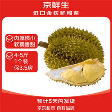 京觅 进口金枕头榴莲 4-5斤 1个装 鲜果 生鲜 新鲜水果券后115.66元