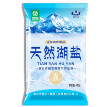 察尔汗天然湖盐400g【未加碘绿色食品】0添加无抗结剂食用盐 4袋【共1.6kg】囤起来，无质保期，才7.9元（需领券）