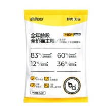 胡须白白Y80轻脂猫粮高鲜肉高蛋白健康长肉减脂控重成幼猫试吃装2.9元