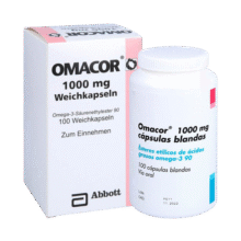 欧玛可 Omacor医用高纯度欧米伽3鱼油心脏甘油三酯100粒  ω-3脂肪酸乙酯90软胶囊   立乐718.2元 (满600减100,券后省0.9)
