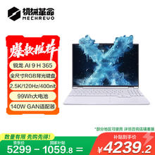 机械革命 无界15X Pro 暴风雪（AI 9H 365 32G 1T 99Wh 120Hz 2.5K )轻薄本办公笔记本电脑4175.62元