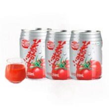 临期：屯河 100%番茄汁250ml*3罐6.88元包邮（需淘金币）