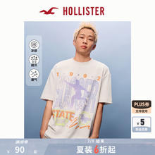 HOLLISTER 霍利斯特 25夏新款情侣宽松T恤男装女装KI323-5008 奶油色 M (180/100A)71.43元