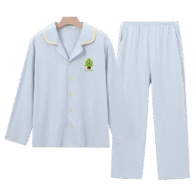 有棵树 (5A抑菌 凉感纯棉)夏季男士空调服净面开衫睡衣家居服套装59元