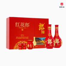 郎酒 红花郎十（10） 53度酱香型白酒500mL*2瓶礼盒（含酒具）417.11元包邮（208.5元/瓶）