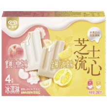 plus会员: 和路雪 芝士流心 蜜桃山茶花 70g*2支+金柚乌龙茶 70g*2支 盒装66.55元（13.31元/件）