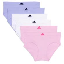 【含税直邮】adidas 阿迪达斯女式无缝高腰三角内裤 6 件装, 神奇粉色/白色/紫罗兰色到手约￥339.89